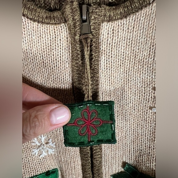 Vintage 90s Tiara Intnatl. Christmas zip up sweater jacket embroidered sz 3X - Picture 7 of 9